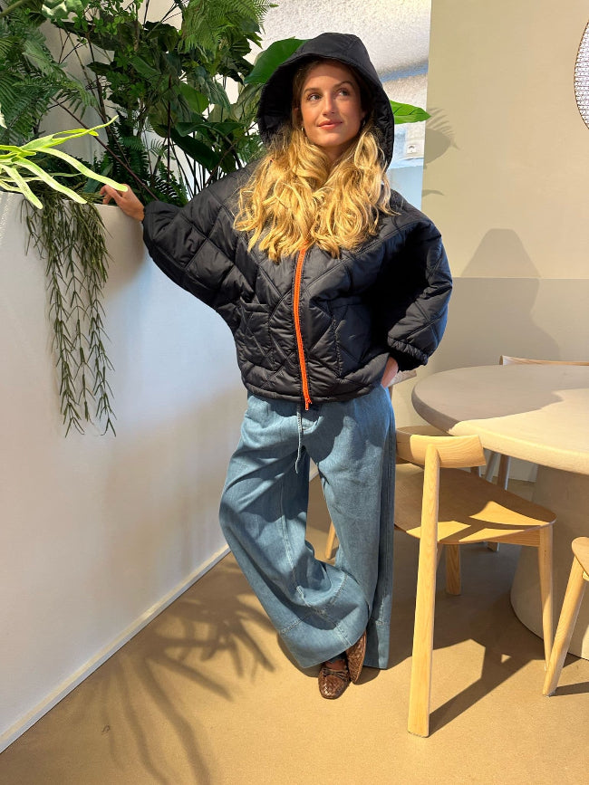 ROSIE Bodywarmer By Mei-Li -- DarkBlue & Orange