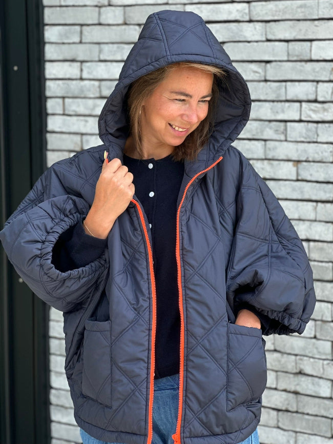 ROSIE Bodywarmer By Mei-Li -- DarkBlue & Orange