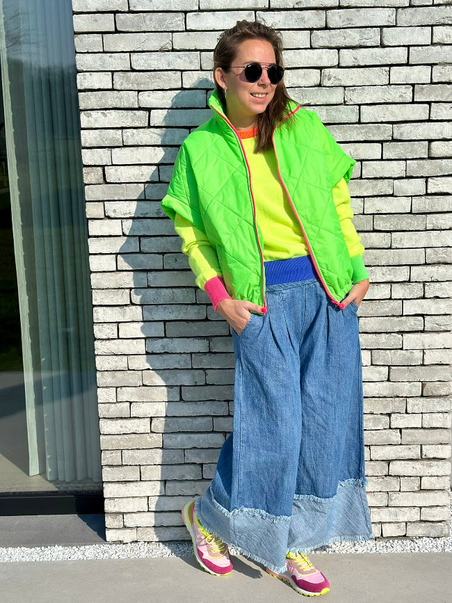 LIZZY Wide Leg JeansPants by Mei-li -- Blue