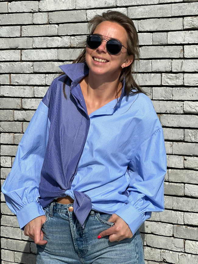 SUN Blouse By Mei-Li -- Blue