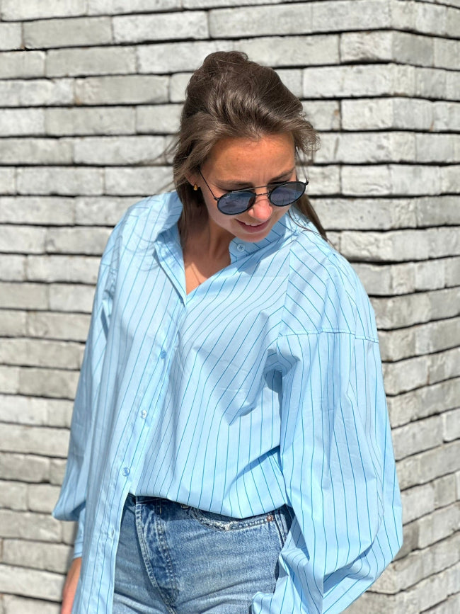 SOFIE Blouse By Mei-Li -- LightBlue