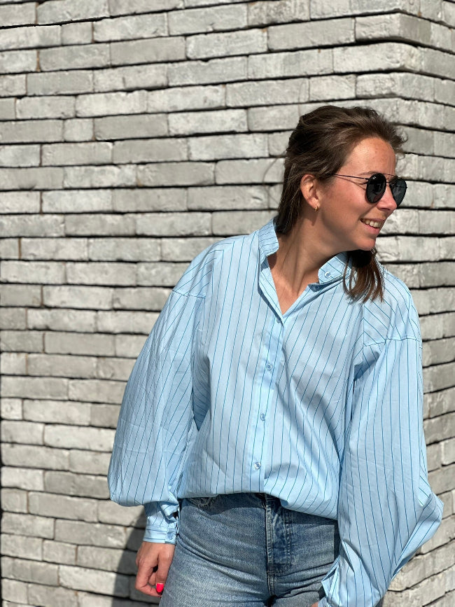 SOFIE Blouse By Mei-Li -- LightBlue
