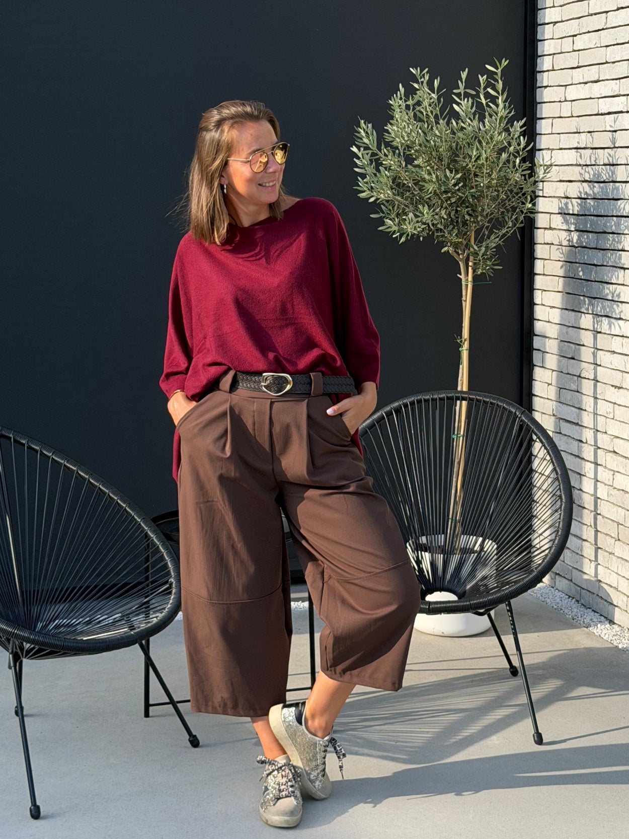 TINA Oversized Knit - Bordeaux