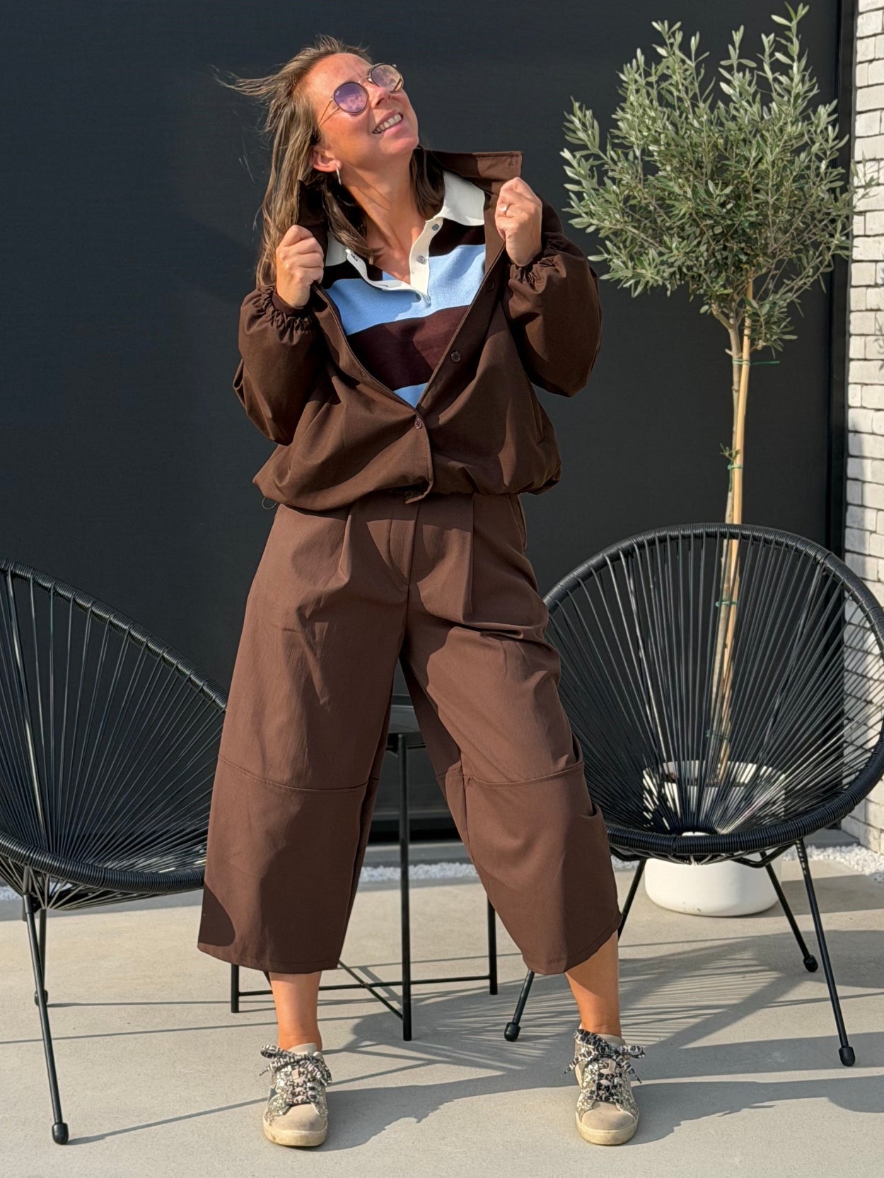 JEANY Broek - Brown