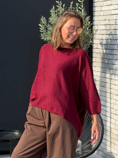 TINA Oversized Knit - Bordeaux
