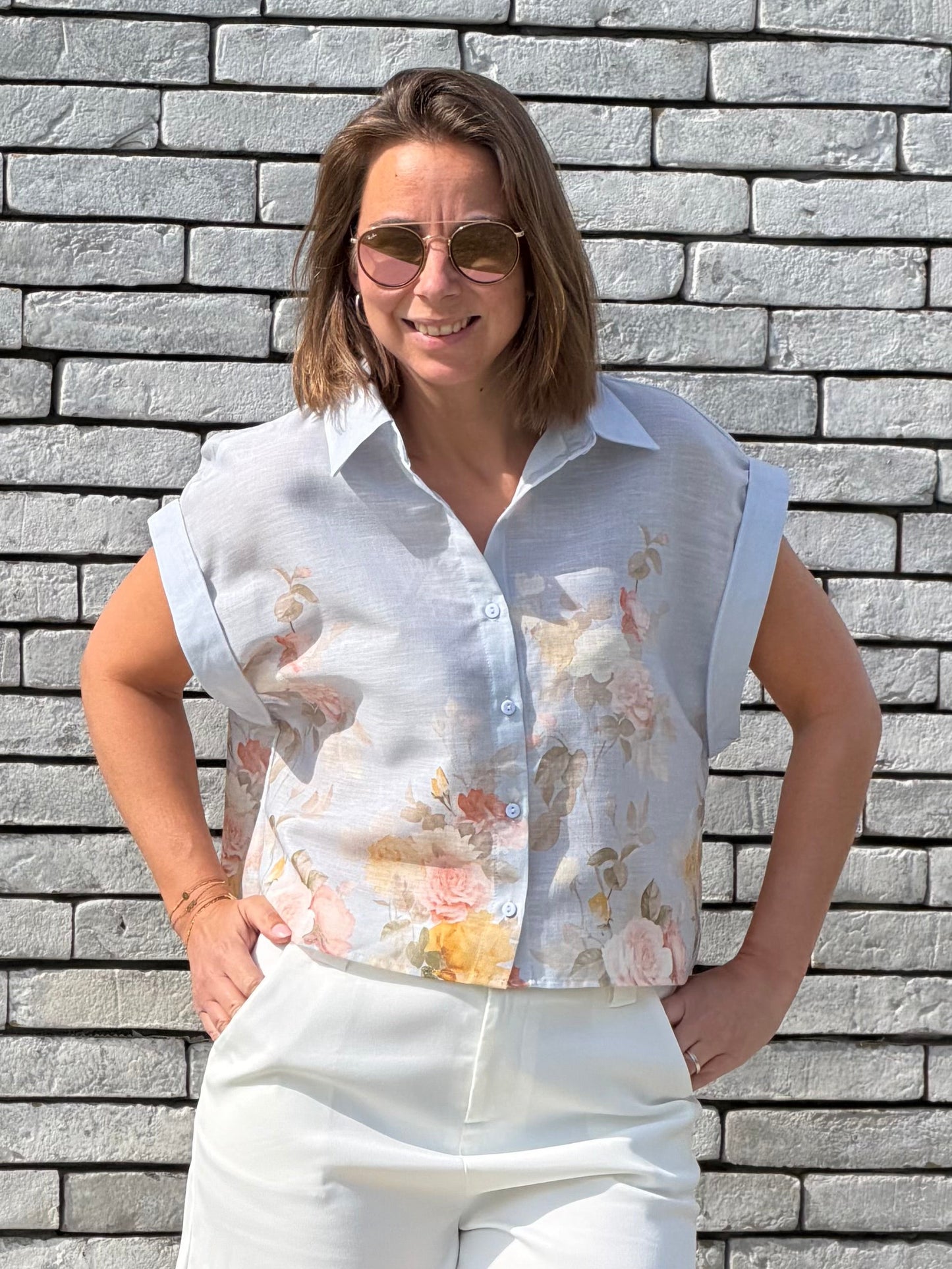 LA ROSE Blouse - LichtBlauw