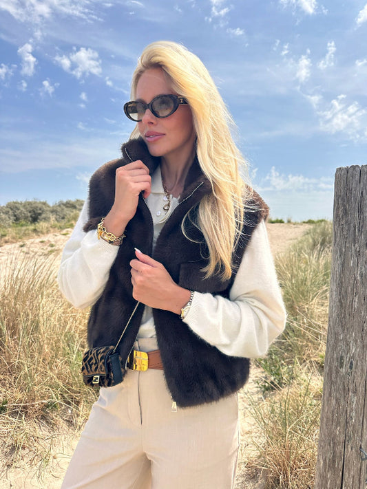 CHICAGO Bodywarmer By Mei-Li --  Choco