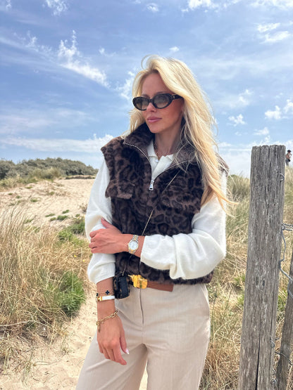 CHICAGO Bodywarmer By Mei-Li --  Leopard
