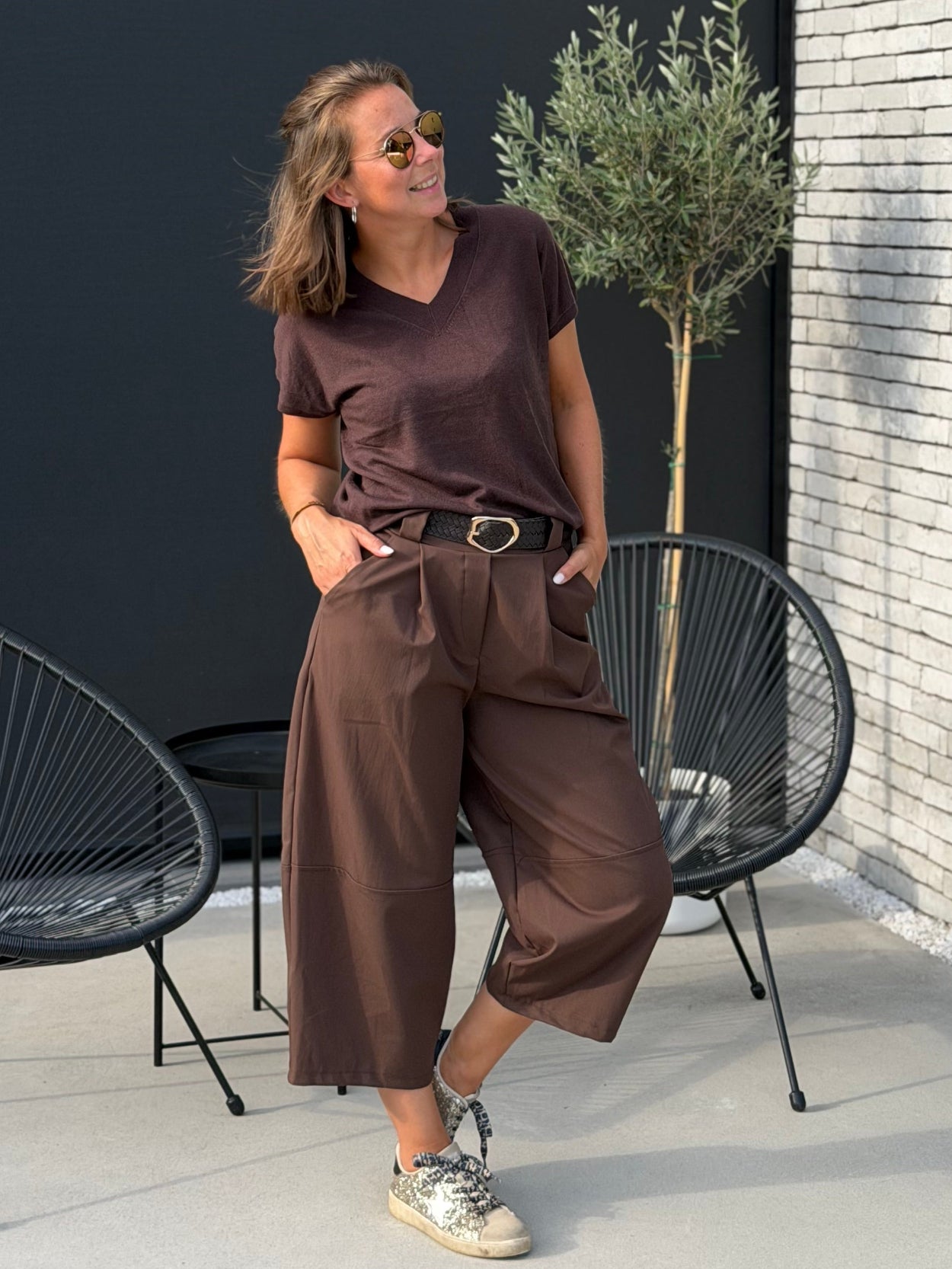 JEANY Broek - Brown