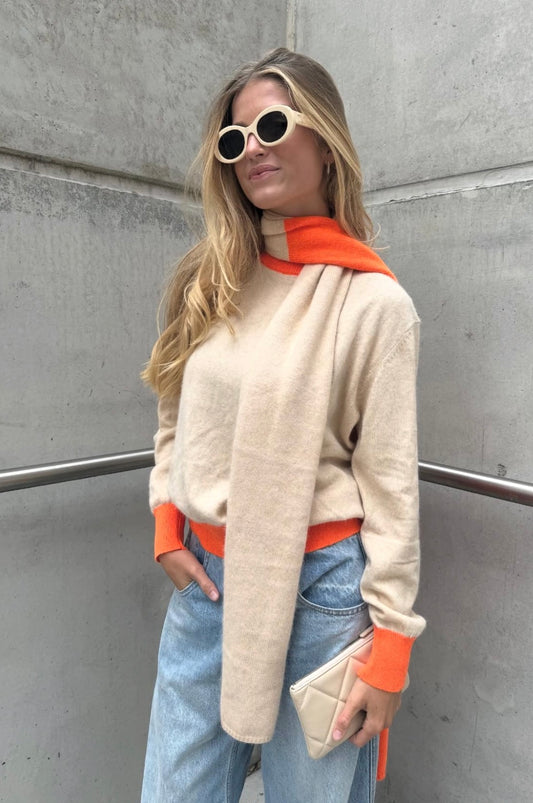 LENA Knit By Mei-li — Beige/Oranje