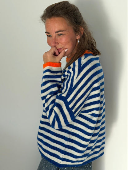 JANNIE Pull -- Royal/Orange
