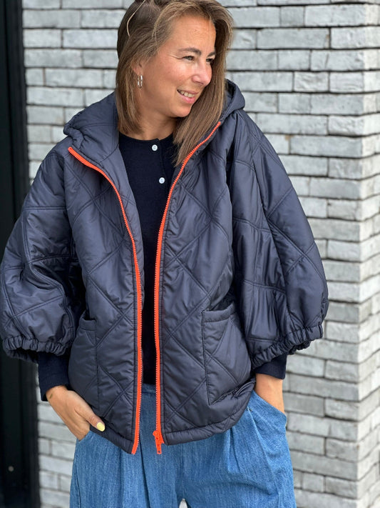 ROSIE Bodywarmer By Mei-Li -- DarkBlue & Orange