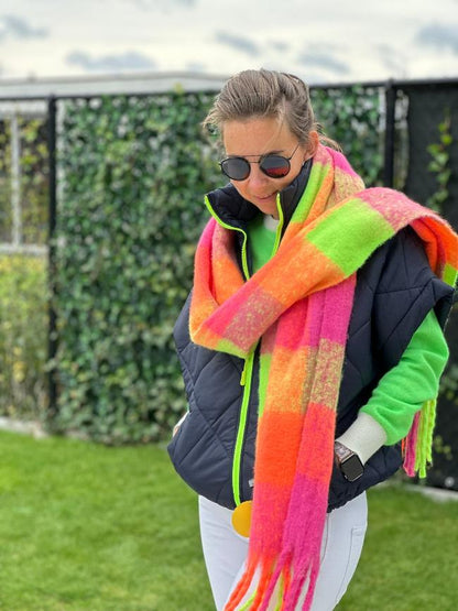 Mei-Li - Bodywarmer BLAUW/FLUO GROEN