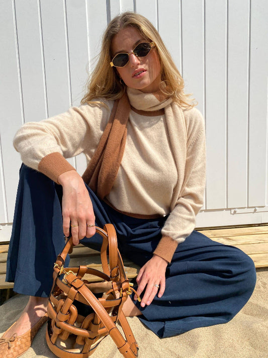LENA Knit By Mei-li — Beige/Camel